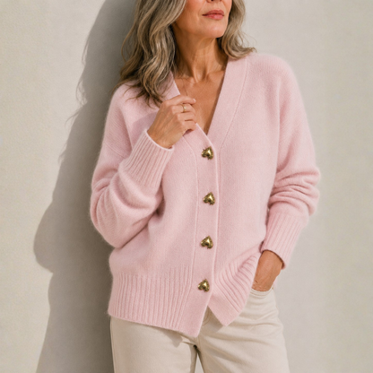 Alessia | Hjerteknap Strikcardigan