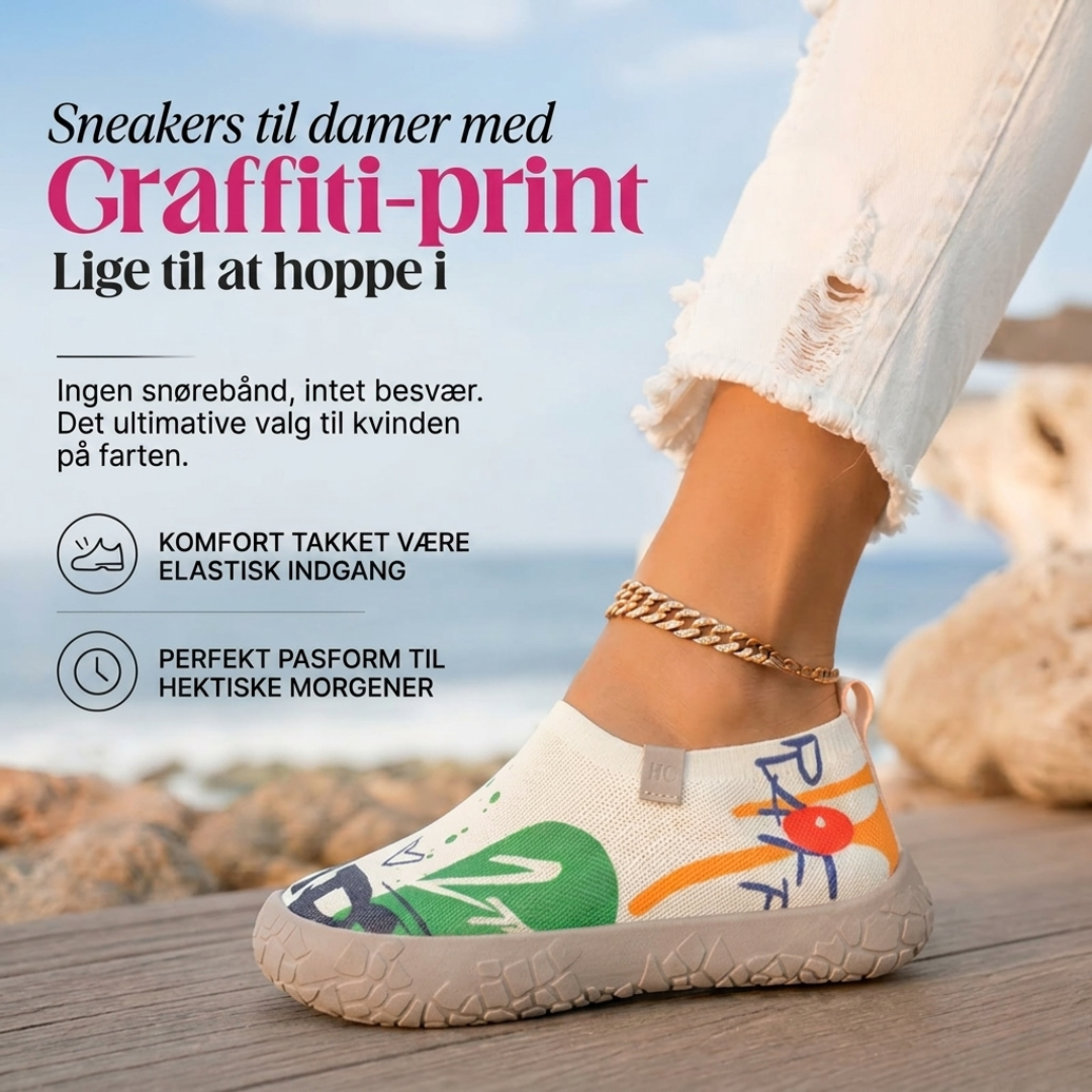 Stella | Kunsttrykte Slip-On Sneakers