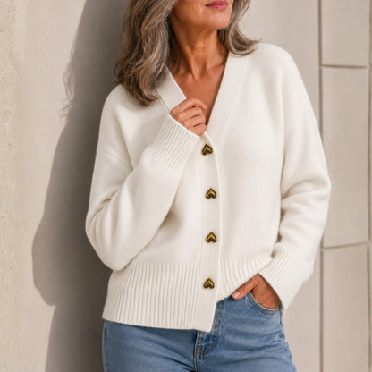 Alessia | Hjerteknap Strikcardigan