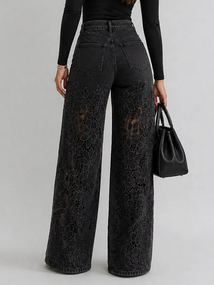 Liora | Blomster Wide-Leg Jeans