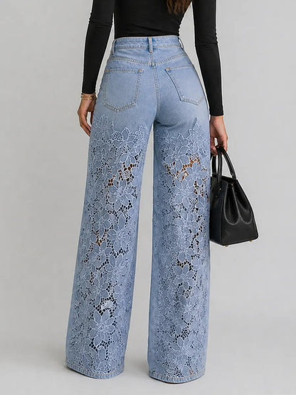 Liora | Blomster Wide-Leg Jeans